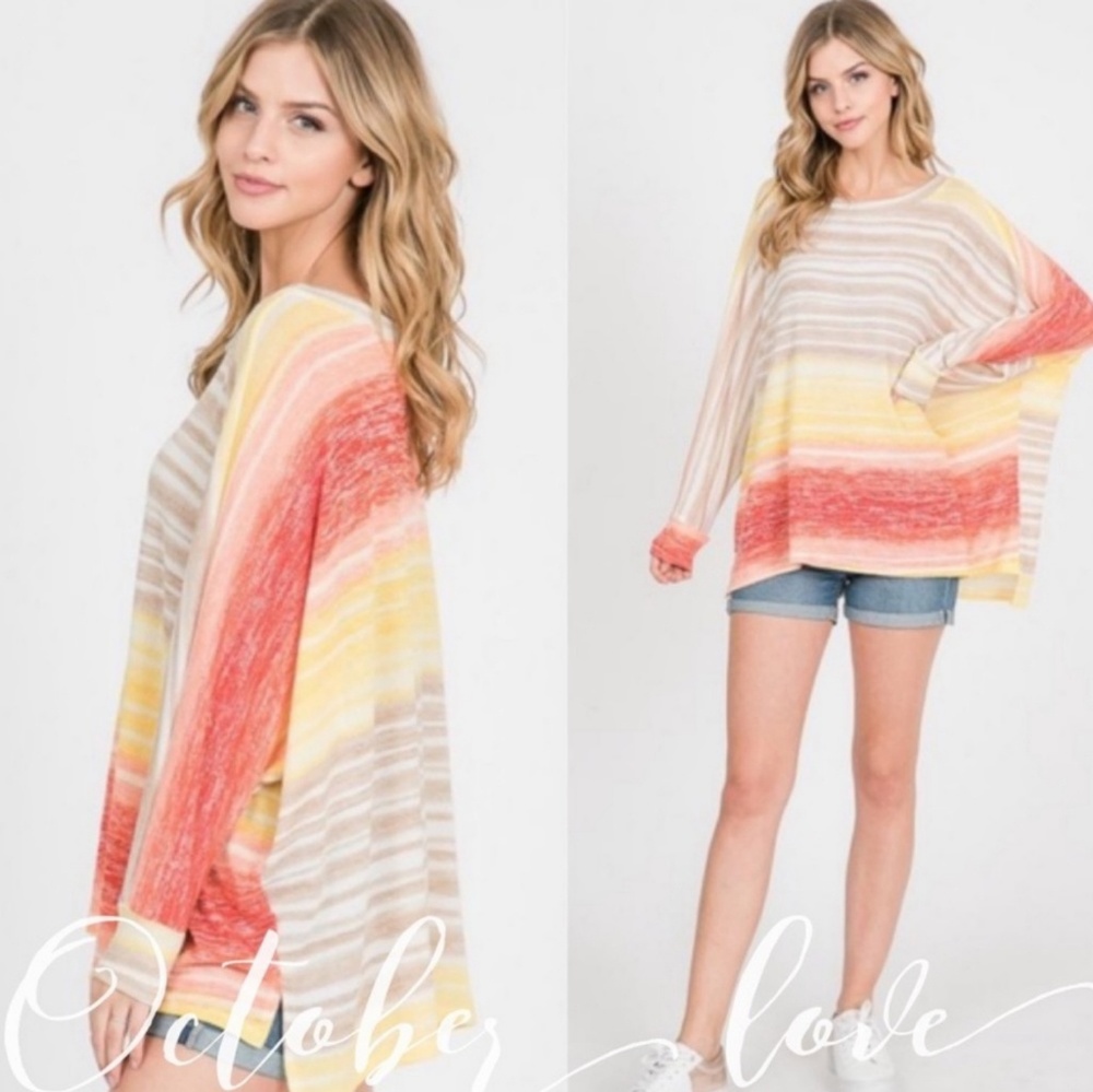 💛LAST 1! Stripe Dolman Sleeve Knit Top - Picture 4 of 7